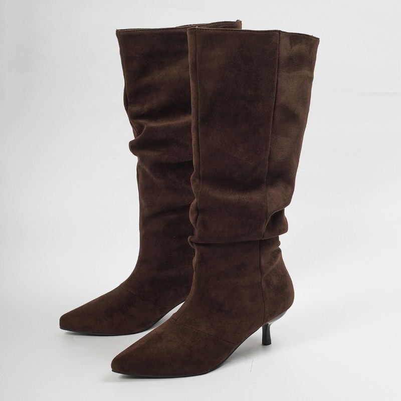 Knee High Boots Women - Sepatu Bot Panjang Model Longgar Berbahan