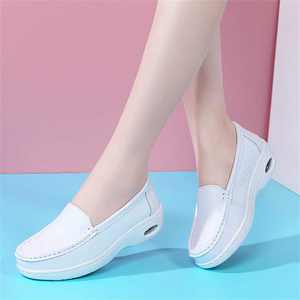 Oxford Lace Up Women - Sepatu Hak Sol Putih Chunky Sepatu