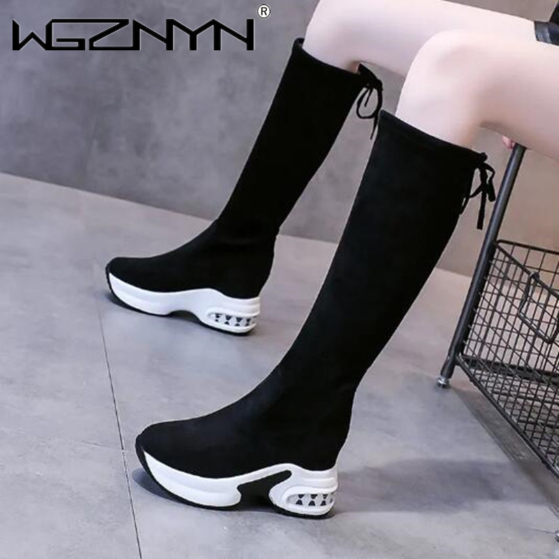 Knee High Boots Women - Sepatu bot panjang Platform Chunky hangat