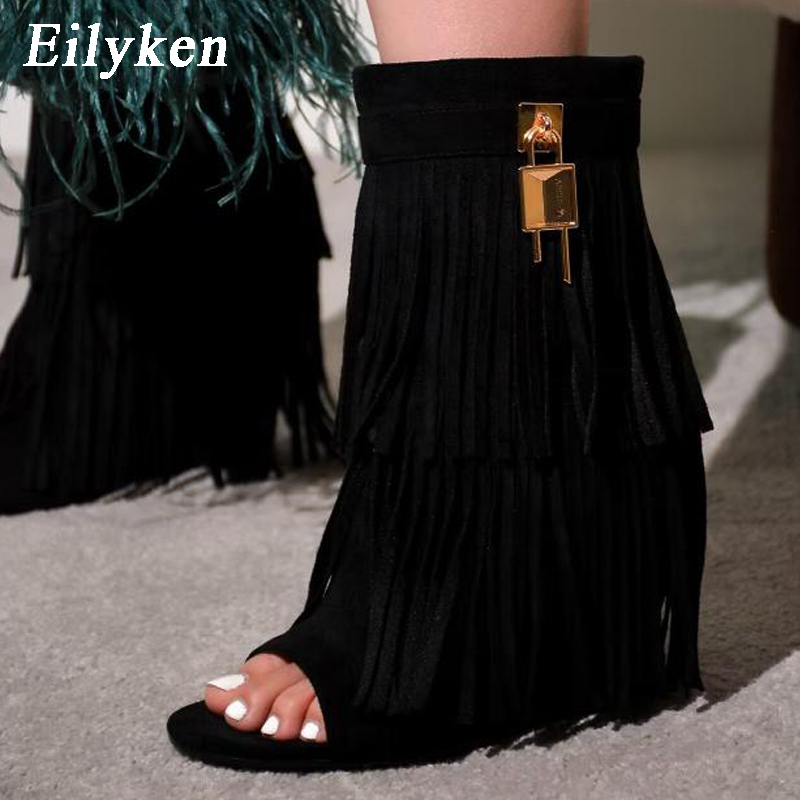 Women'S Shoes Quality - Sandal Bot Berhak Tinggi dengan Hiasan