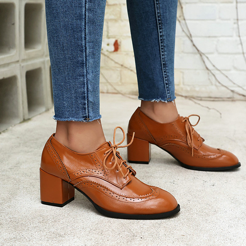 Ukuran Besar 36-48 Warna Cokla - Oxford Lace Up Women ulasan dan harga