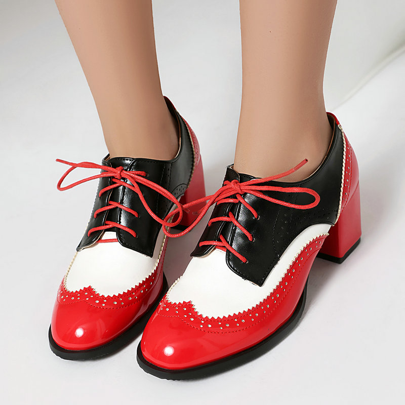 Ukuran Besar 36-48 Warna Cokla - Oxford Lace Up Women ulasan dan harga
