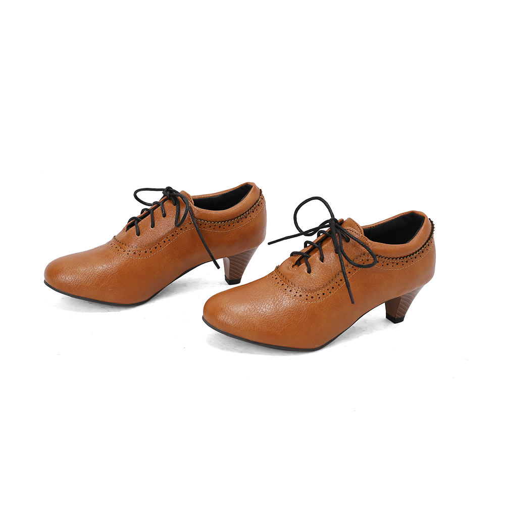Sepatu Hak Tinggi Wanita Baru, - Oxford Lace Up Women ulasan dan harga