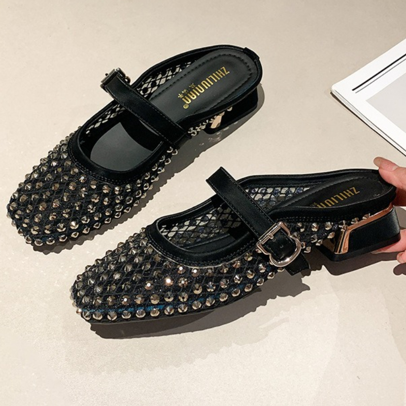 Sendal Wanita Model Mules Hak  - Mule Slip On ulasan dan harga